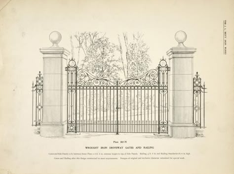 French Gates, Wrought Iron Gate Designs, Estate Gates, Gates And Railings, Driveway Entrance, Gates And Fences, Entrance Gates Design, Driveway Design, Iron Balcony