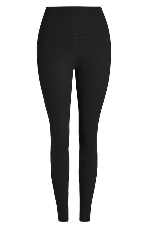 A wide waistband adds to the sublime comfort of leggings that are buttery-soft with light compression to provide support for every move you make. 24" inseam; 8" leg opening; 10 1/2" front rise; 12 1/2" back rise (size Medium) Pull-on style 75% polyester, 25% elastane Machine wash, dry flat Imported Black Leggings Lululemon, Childhood Outfits, Black Panta, Black Lulu Leggings, Sully Costume, Nice Leggings, Bow Outfit, Lulu Lemon Leggings, Black Leggins