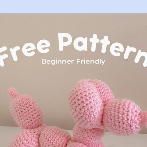 Ann 🌸🍑 on Instagram: "Free Crochet Pattern - Balloon Dog 🐕🎈  This is a beginner friendly pattern and a good practice of increase and decrease. It does take time so be patient. The video to twist the balloon dog is also on my profile!  DM me if you run into any issues. Have fun crocheting!   #beginnerfriendlypattern #crochetproject #freecrochetpattern" One Colour Amigurumi, Crochet Ballon Animals Pattern, Dog Balloon Crochet, Dog Toy Crochet Pattern Free, Bingo Crochet Pattern Free, Small Crochet Plushie Free Pattern, Mini Balloon Dog Crochet Pattern Free, Crochet Ball Pillow Pattern Free, Small Crochet Dog Pattern