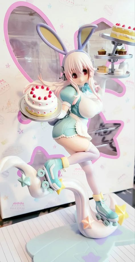 Sonico Figure, Cute Anime Figures, Cutecore Pink, Cute Figurines, Cool Figures, Super Sonico, Cute Figures, 3d Figures, Body Reference Drawing