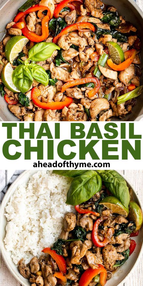 Thai Basil Recipes, Easy Chicken Stir Fry, Quick Easy Chicken, Thai Basil Chicken, Basil Recipes, Better Than Takeout, Basil Chicken, Thai Basil, Thai Chicken