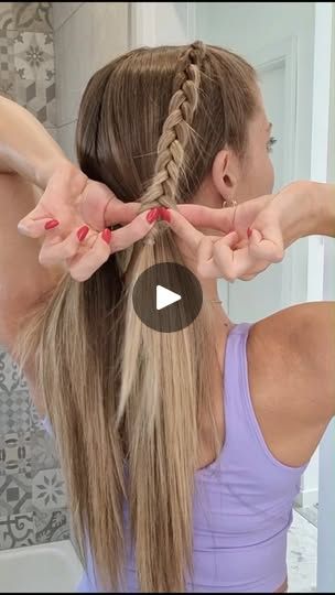 Fake Dutch Braid Pigtails, Faux Dutch Braid Pigtails, Dutch Braid Hack, Fake Dutch Braid, Faux Dutch Braid, Dutch Braid Pigtails, Fake Braid, Poppy Hairstyles, Braid Hack