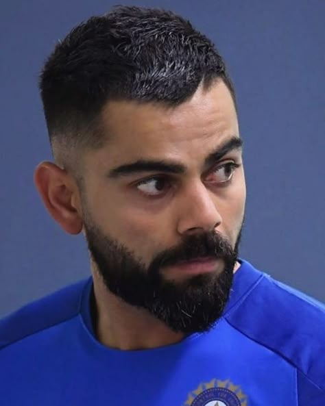 Image may contain: one or more people, beard and closeup Virat Kohli Short Hairstyle, Virat Kholi Hair Styles, Virat Hairstyle, Virat Kohli Beard Styles, Virat Kohli Haircut, Virat Kohli Beard, Army Haircut, Kohli Hairstyle, Mens Hair Style