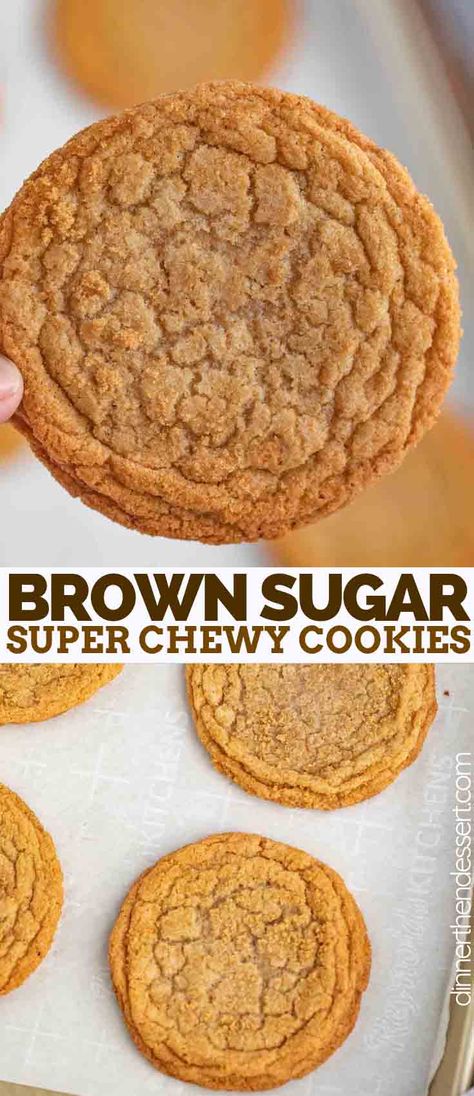 Brown Cookies, Brown Sugar Cookie Recipe, Brown Sugar Cookies, Dark Brown Sugar, Chewy Cookies, Chocolate Cookie Recipes, Köstliche Desserts, Easy Cookie Recipes, Chewy Cookie