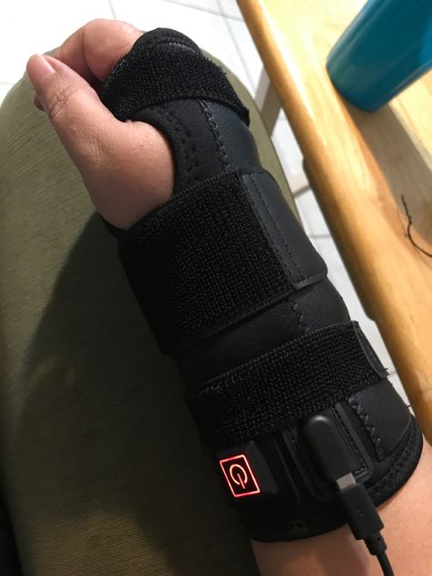 I broke my wrist back on May 6, 2023 and although it has been almost three months I still have occasional pain and stiffness. I ordered this baby and man it is wonderful. You can use it on either your right or left hand. It has a super long USB cord and the heat is just perfect. As an amazon associate I earn commission on qualifying purchases. Wrist Brace, Hand Pain, Hand Wrist, Carpal Tunnel, Cold Therapy, Heating Pad, How To Get Warm, Braces, Left Hand