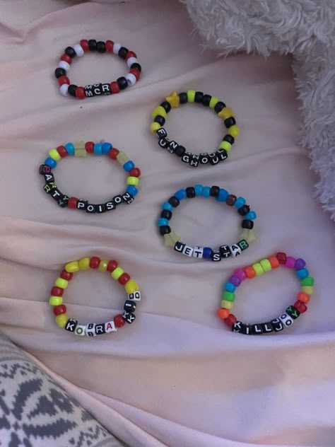 Ghost Bc Kandi, Mcr Kandi Bracelets, Mcr Jewelry, Kandi Bracelets Ideas Singles, Mcr Bracelet Ideas, My Chemical Romance Bracelet, Mcr Bracelet, Band Kandi, Mcr Kandi