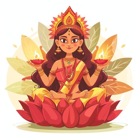 Lakshmi Illustration, Indian Illustration, Logo Psd, Free Business Card Mockup, Goddess Lakshmi, Card Banner, Poster Maker, Poster Invitation, Presentation Template Free