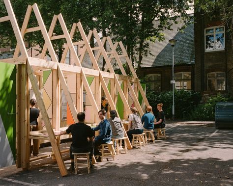 Outdoor Exhibition Space, Urban Pavilion, Intervention Architecture, Individual Work Space, Typology Architecture, Timber Pavilion, Outdoor Exhibition, Ideas Para Trabajos, Architecture Foundation