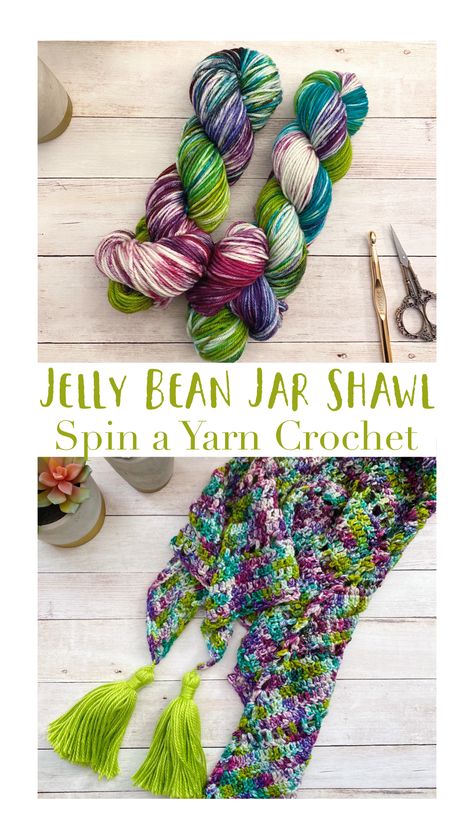 Hand-dyeing yarn with Spin a Yarn Crochet Tie Dye Yarn Crochet Projects, Crochet Patterns For Hand Dyed Yarn, Hand Dyed Yarn Crochet Patterns, Jelly Bean Jar, Powder Dye, Dyeing Yarn, Handdyed Yarn, Fashion Crochet, Yarn Bee