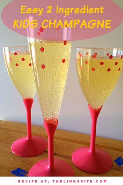 This easy 2 Ingredient Mock Champagne Recipe is great for when you need a tasty non-alcoholic drink! It’s great for kids as well as any non- drinkers! thelinkssite.com #drinks #mocktails #nonalcoholic Mock Champagne, Kids Mocktails, Homemade Summer Drinks, Non Alcoholic Champagne, Best Non Alcoholic Drinks, Champagne Recipe, New Year's Drinks, Kids Drink, New Years Eve Party Ideas