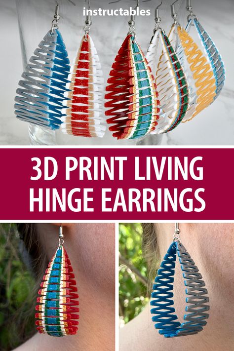 Laser Jewelry Design, 3d Print Jewellery, 3d Printing Ideas Jewelry, 3d Printed Crafts To Sell, 3d Printer Jewelry Ideas, Earrings 3d Print, 3d Printed Earrings Design, 3d Printing Earrings, 3d Printer Earrings