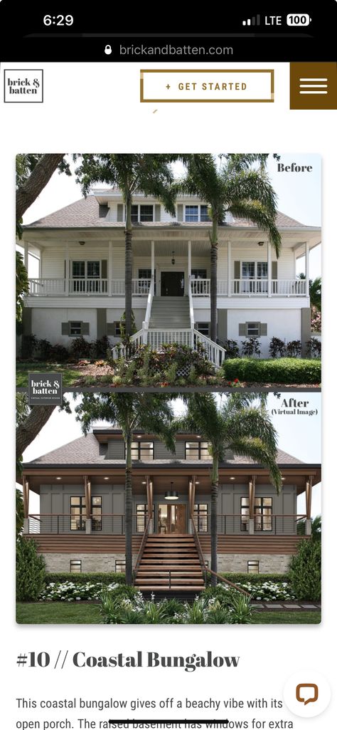 Earth Tone House Exterior, Earth Tone House, Coastal Bungalow, Low Country Homes, Exterior House Remodel, Flip Ideas, Home Exterior Makeover, Exterior Makeover, Country Homes