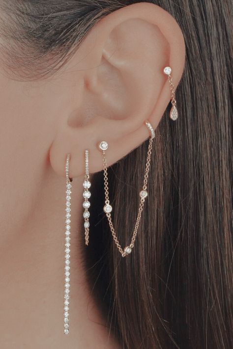 Constalation Ear Piercings, Ear Perching, Ear Pearcing Ideas, Ear Mapping Piercing, Pearcing Ideas, Serena Core, Curated Ears, Ear Stacks, Piercing Chart