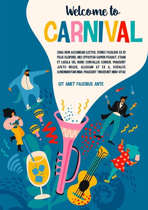 Carnival poster template with people celebrating Carnival Poster Design, Carnival Poster, Fruit Graphic, People Celebrating, Women Celebrating, Brazil Carnival, Carnival Posters, Funny Dancing, Modern Costumes