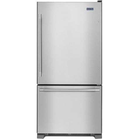 Single Door Refrigerator, Maytag Refrigerator, Lake Kitchen, House Appliances, House In The Country, Bottom Freezer Refrigerator, Stainless Steel Refrigerator, New House Kitchen, Door Shelves