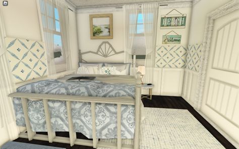 How To Make A Secret Fridge Door In Bloxburg, Bloxburg Custom Bench, Coastal Bloxburg Bedroom Ideas, Coastal Room Ideas Bloxburg, Bloxburg Beach House Ideas Interior, Coastal Granddaughter Bloxburg House, Beach House Decor Bloxburg, Bloxburg House Beachhouse, Bloxburg Beach House Room Ideas