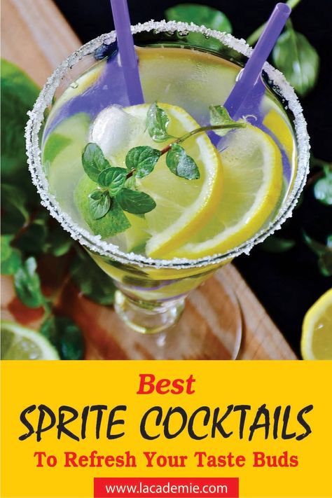 Sparkle with These 18+ Best Sprite Cocktails Cocktails With Sprite, Sprite Cocktails, Pink Lemonade Vodka Slush, Lemon Sangria, Blueberry Reduction, Tequila Mojito, Pink Lemonade Vodka, Diet Sprite, Vodka Slush