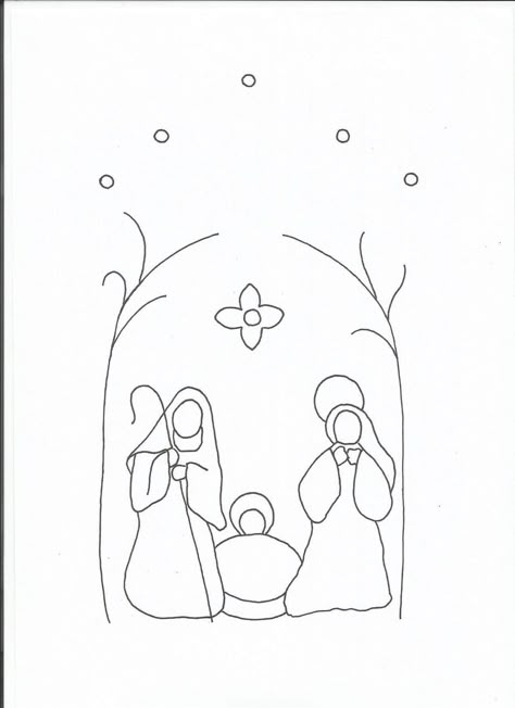 Simple Nativity, Nativity Painting, Primitive Stitchery, Christmas Embroidery Patterns, Christmas Doodles, Christmas Card Art, Beautiful Tattoo, Embroidery Christmas, Nativity Crafts