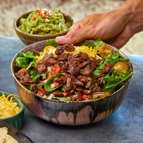 Beyond Steak Taco Salad Serves: 2-3 Beyond Beef Recipes, Beyond Steak, Easy Pumpkin Dump Cake Recipe, Beyond Meat Recipes, Chipotle Salad Dressing, Easy Pumpkin Dump Cake, Chocolate Truffle Recipe, Plant Based Meat, Pumpkin Dump Cake Recipe