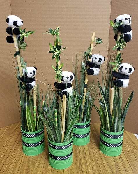 Panda Table Decorations, Panda Theme Centerpieces, Panda Centerpieces Party Ideas, Panda Theme Decoration, Panda Decorations Party Birthday, Panda Theme Baby Shower Ideas, Panda Centerpieces, Korean Theme Party Ideas, Panda Baby Shower Ideas