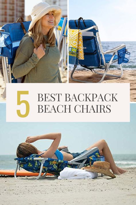 Tired of lugging around a heavy chair and then having to carry it back up the beach when you're done? Then check out these backpack beach chairs! Best Beach Chairs, Best Beach Chair, Backpack Beach Chair, Backpacking Chair, Beach Backpack, Lightweight Backpack, Beach Chair, Cool Backpacks, Beach Chairs