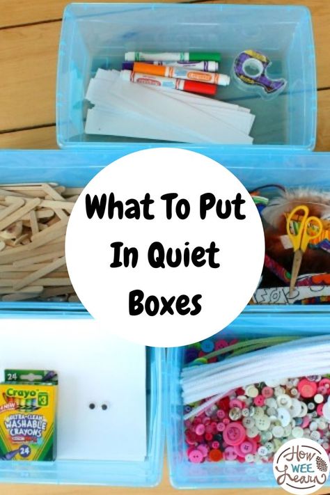 Rest Time Ideas For Preschool, Quiet Table Activities For Preschool, Quiet Bins, Quiet Time Boxes, Quiet Boxes, Giraffe Room, Kids Sensory Activities, Table Activities, Quiet Toys