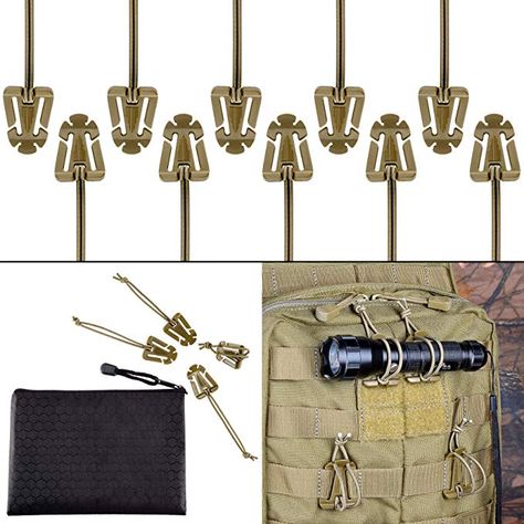 Amazon.com : Pack of 10 Tactical Gear Clip Molle Web Dominators for Outdoor Hydration Tube Backpack Straps Management with Zippered Pouch by BOOSTEADY : Sports & Outdoors Maxpedition Fatty, Molle System, Duty Gear, Tactical Bag, Pocket Organizer, Edc Gear, Zippered Pouch, Travel Toiletries, First Aid Kit