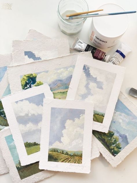 Mini Watercolor Landscape Paintings, Mini Landscapes Painting, Mini Landscape Watercolor, Mini Landscape Paintings Acrylic, Mini Watercolour Landscapes, Watercolour Mini Paintings, Mini Watercolor Painting, Mini Art Ideas, Watercolor Mini Paintings