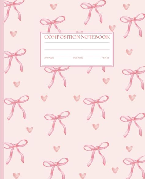 Pink  
Bows  
Hearts  
Girly  
Cute  
Charming  
Whimsical  
Playful  
Bright  
Soft  
Colorful  
Feminine  
Stylish  
Elegant  
Delicate  
Fun  
Trendy  
Inviting and
Vibrant 
notebook Studying At Home, Composition Notebook Journal, Notebook Aesthetic, Composition Notebook Covers, Hello Kitty Room Decor, Cute And Aesthetic, Notebook Cute, Pink Notebook, Book Cover Template