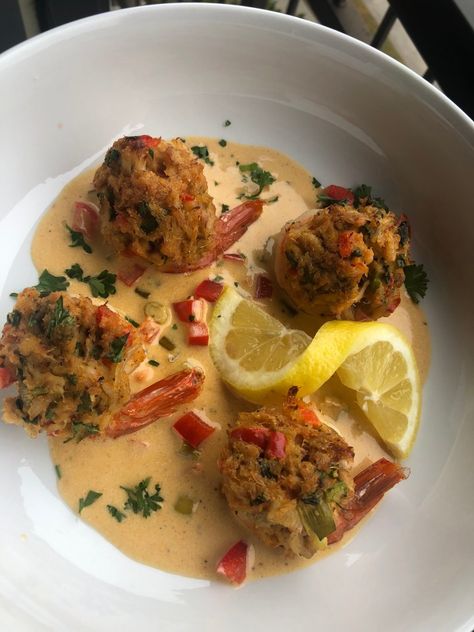 Crab Cake Stuffed Shrimp w/ Cajun Cream Sauce – The Glam Kitchen Crab And Shrimp Recipe, Crab Cake Sauce, Cajun Cream Sauce, Cajun Crab, Stuffed Shrimp, Crab And Shrimp, Glam Kitchen, Crab Stuffed, Crab Stuffed Shrimp