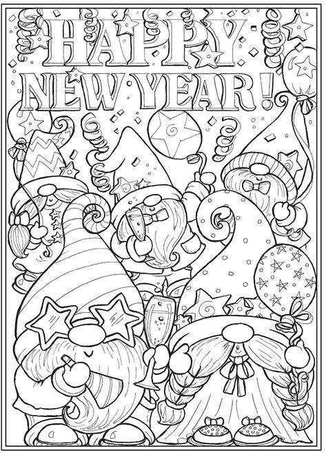 Welcome to Dover Publications Gnomes To Color, New Years Coloring Page, Dover Publications Coloring Pages, Christmas Adult Coloring Pages, Colouring Patterns, Dover Coloring Pages, Dover Publications Coloring, Turtle Pictures, New Year Coloring Pages