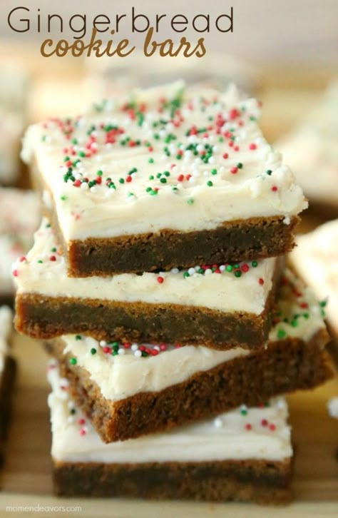 Gingerbread Cookie Bars, Bars With Cream Cheese Frosting, Bars With Cream Cheese, Chewy Gingerbread Cookies, Dessert Halloween, Gingerbread Cookie, With Cream Cheese Frosting, Bar Cookies, Christmas Cooking