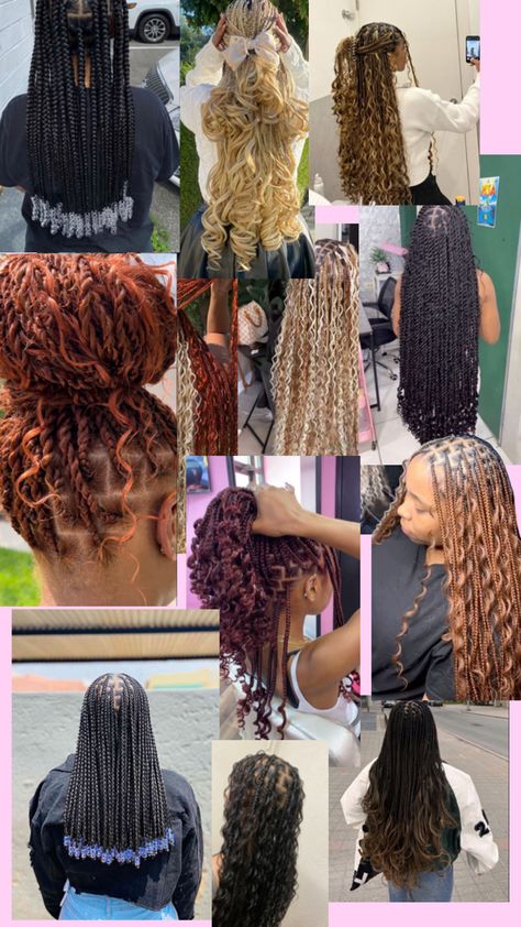 Aesthetic School Hairstyles, December Hairstyles, Glow Up For School, Cute Black Hairstyles, Brown Box Braids, Braids To Try, Mixed Girl Hairstyles, Boho Braided Hairstyles, December Hair