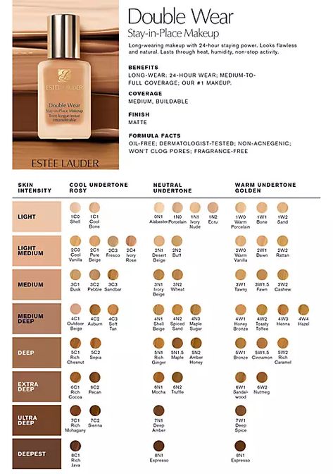 Este Lauder Double Wear, Double Wear Estee Lauder, Estee Lauder Foundation, Estee Lauder Double Wear Foundation, Skin Tone Makeup, Foundation Swatches, Estée Lauder Double Wear, Waterproof Foundation, Double Wear Foundation