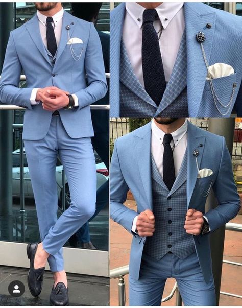 [PaidLink] 53 Perfect Wedding Suits Men Blue Tips You've Never Considered This Summer #weddingsuitsmenblue Best Suits For Men Classy, Blue Wedding Suit Groom, Wedding Suits Men Blue, Marriage Suits, Best Suits For Men, Baby Blue Weddings, Light Blue Suit, Stylish Mens Suits, Blazer Outfits Men