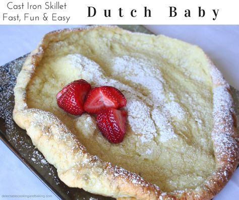 Dutch Baby German Skillet Pancake, www.BakeItWithLove.com Dutch Baby Pancake Recipe, Honey Puffs, Swedish Pancakes, Oven Pancakes, Dutch Babies, Baby Pancakes, German Pancakes, Pancake Bites, Dutch Baby Pancake