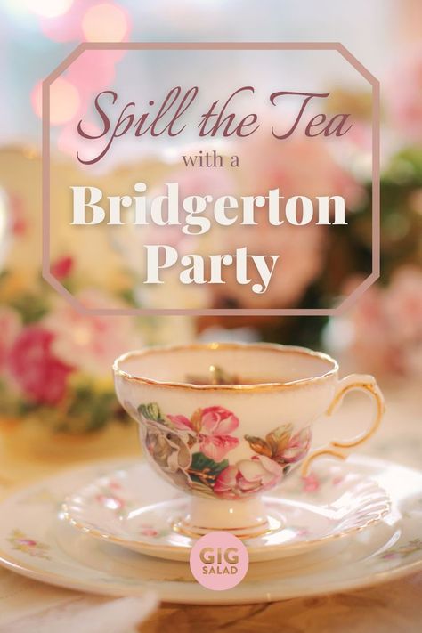 From tea parties to baby showers, throw the perfect Bridgerton theme party! Dress For A Tea Party, Bridgerton Theme Party, Tea Party Bridal Shower Decorations, Divinely Feminine, Bridgerton Dresses, Bridgerton Theme, Adult Tea Party, Tea Party Attire, Royal Tea Parties