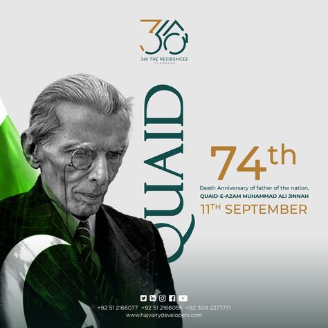 Quaid Day, Muhammad Ali Jinnah, Quaid E Azam, 23rd March, Pakistan Day, Design Campaign, Real Estate Marketing Design, Real Estates Design, Stage Decoration