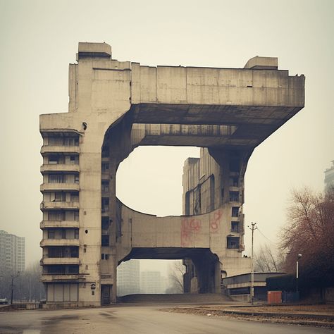 Sci Fi Architecture, Deconstructivism, Brutalism Architecture, Brutalist Buildings, Brutalist Architecture, Architecture Exterior, Brutalism, Environment Concept Art, Beautiful Architecture