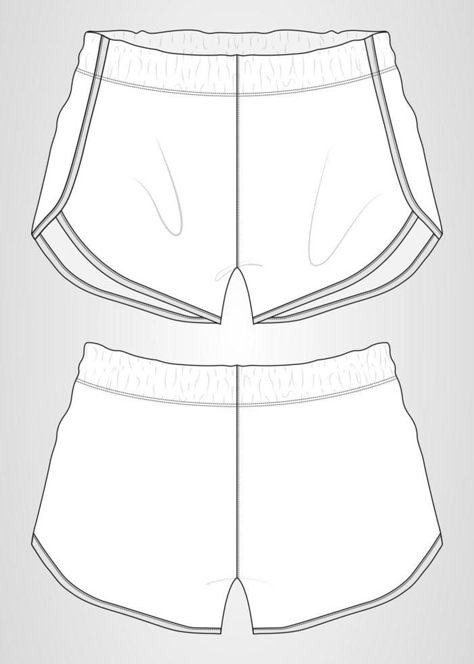 Short Technical Drawing, Short Desenho, Shorts Technical Drawing, Shorts Drawing Reference, Shorts Flat Sketch, Short Template, Shorts Illustration, Shorts Template, Shorts Sketch