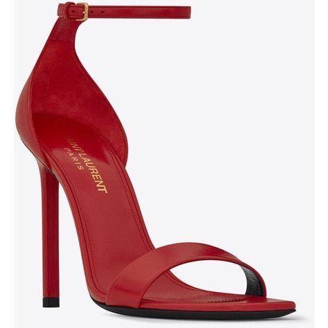 Red Strap Heels, Red Shoes Heels, Saint Laurent Sandals, Red Sandals Heels, Red Leather Shoes, Red Leather Sandals, Brian Atwood Heels, Unique Heels, Leather Sole Shoes