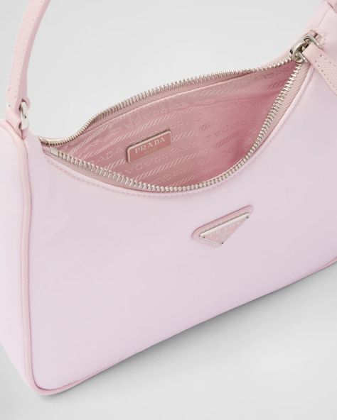 Pink Prada Purse, Pink Prada Bag, Prada Hobo Bag, Pink Prada, Prada Re Edition 2005, Mini Hobo Bag, Prada Pink, Prada Purses, Prada Re Edition