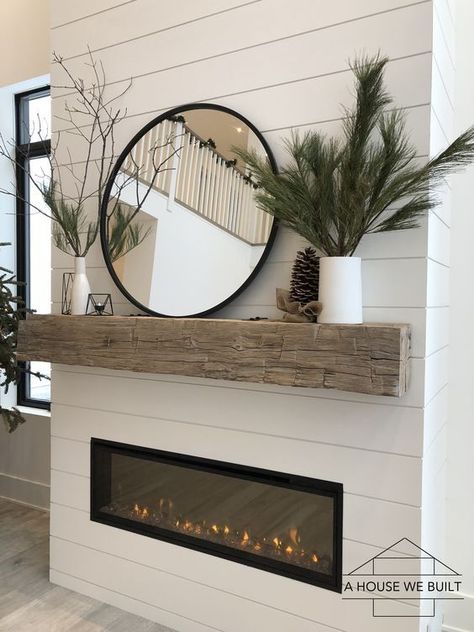 A House We Built, Living Room Joanna Gaines, Modern Farmhouse Living Room Decor, Modern Farmhouse Living, Farmhouse Fireplace, Farmhouse Remodel, Modern Farmhouse Living Room, Fireplace Remodel, Custom House