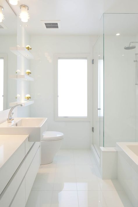 Plain White Bathroom Ideas, White Tile Flooring Bathroom, White Tails Bathroom, Simple White Bathroom Tile, White Tiled Bathroom Floor, Small All White Bathroom, All White Bathrooms, White Apartment Bathroom, Bathroom White Floor