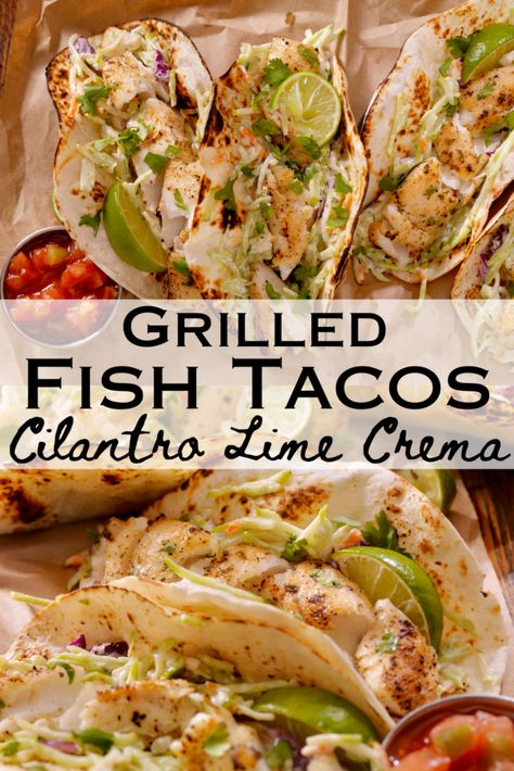 Dinner For Summer, Crockpot Dinner Recipes For Family, Cilantro Tacos, Family Easy Dinner, Fish Taco Sauce, Grilled Fish Tacos, Chicken Healthy Dinner, Dinner Recipes With Chicken, Crockpot Dinner Recipes