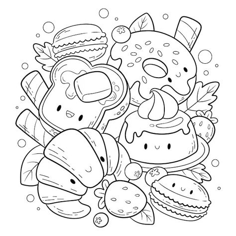 Manga Coloring Book, Space Coloring Pages, Monster Coloring Pages, Food Coloring Pages, Pattern Coloring Pages, Doodle Coloring, Cat Coloring Page, Unicorn Coloring Pages, Printable Coloring Book