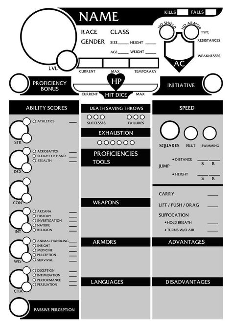 Custom Character Sheet, Dnd Sheet, Dnd Tips, Rpg Character Sheet, 30 Day Art Challenge, Dnd Character Sheet, Character Sheet Template, Dungeon Master's Guide, Custom Character