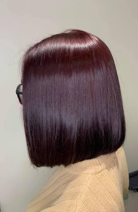 Black Cherry Bob Haircut, Burgundy Bob Natural Hair, Burgundy Hair Box Dye, Burgundy Rinse On Black Hair, Dark Red Hair Short Bob, Red Wine Short Hair, Red Bob Black Women Natural Hair, Cherry Cola Bob Short Hair, Bob Hair Dye Ideas