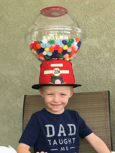 Crazy hat day, gumball hat, silly hat. 2 plastic bowls glued together. Crazy School Day, Easter Hat Parade, Candy Land Party, Crazy Hat, Crazy Hat Day, Silly Hats, Easter Hat, Red Ribbon Week, Easter Hats