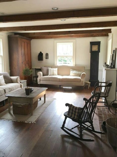 Image may contain: people sitting, living room, table and indoor Farmhouse Organization, Organization Room, Modern Farmhouse Living Room Decor, Furnitur Ruang Keluarga, Minimalist Dekor, Interior Simple, Farmhouse Living Room Decor Ideas, Farmhouse Style Living Room, Simple Farmhouse